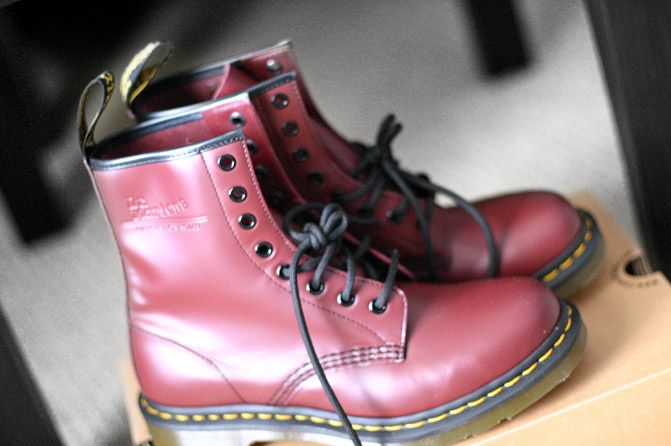 Dr. Martens boots, Cherry Red Dr. Martens boots, Doc Martens Shoes, Fashion