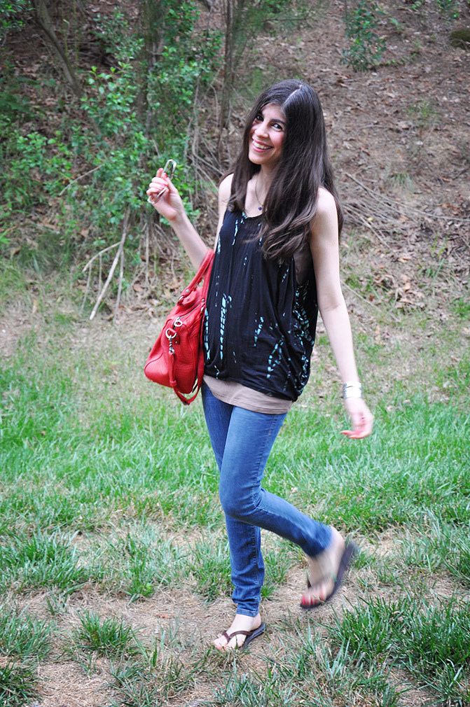 sanuk sandals, lancaster paris bag, karen london jewelry, fashion, outfit