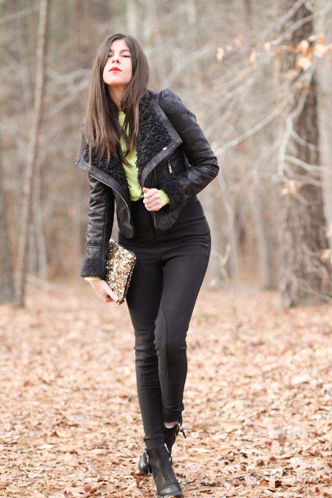 American Apparel riding pants, Neon Fashion, Topshop Ambush boots, Acne boots