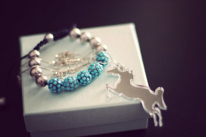 Jewelry, Turquoise, silver unicorn, red hamsa, fashion