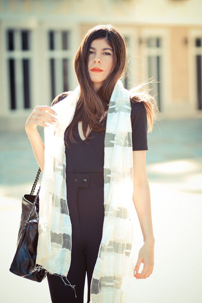 Fashion scarf, American Apparel riding pants, Asos pumpkin pumps, Shoes, Chanel