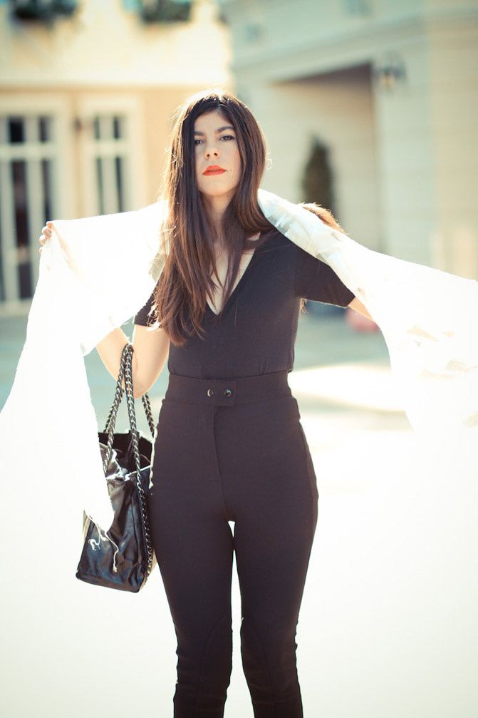 Fashion scarf, American Apparel riding pants, Asos pumpkin pumps, Shoes, Chanel