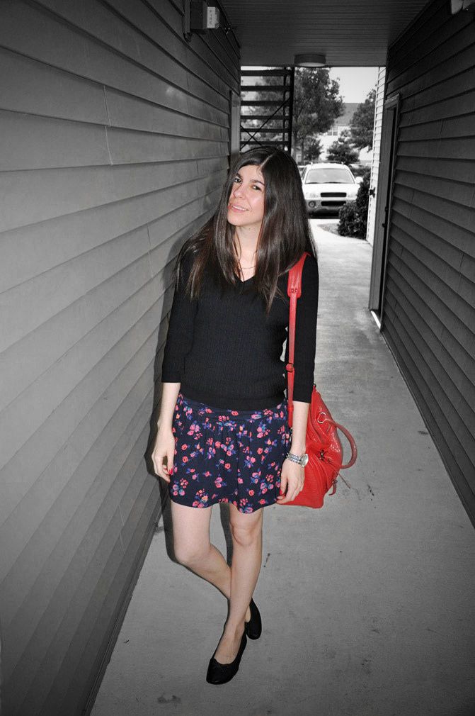 J Crew sweater, Forever 21 Skirt, Fashion, Ballet flats