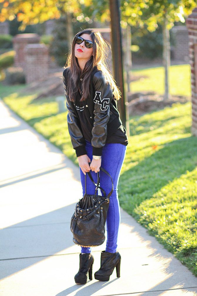 Senso ankle boots, Alexander Wang Diego Bucket Bag, Fashion, Varsity Jacket