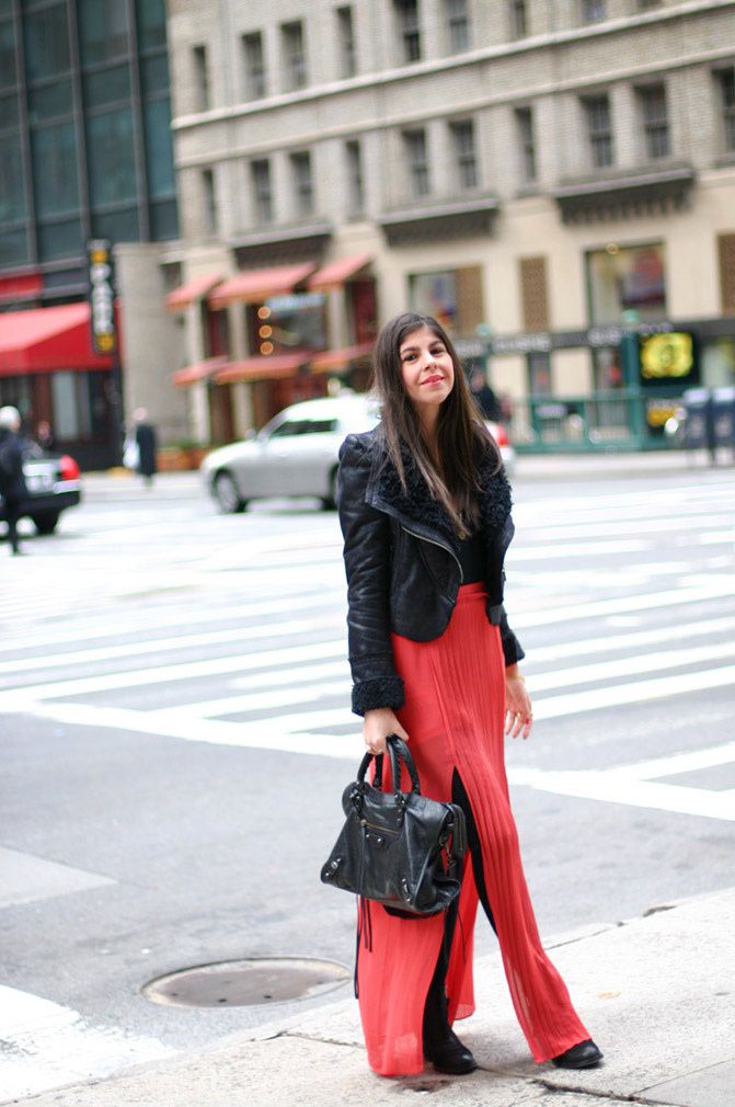 New York Fashion Week, Topshop Ambush boots, Pleated Maxi Skirt, Balenciaga Classic City day bag