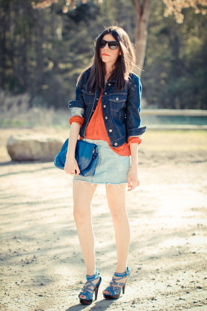 h and m, ray ban wayfarer, gap, diy denim skirt, fashion, outfit, go jane shoes