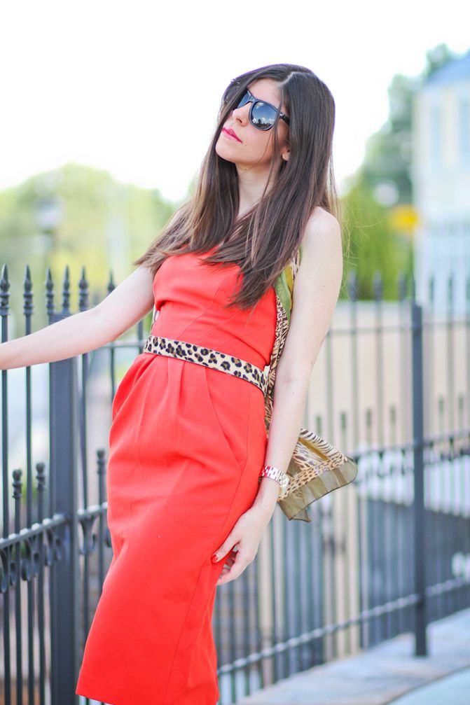 Christian Louboutin Pigalle, Marc by Marc Jacobs henry gold watch, Fashion, red dress, outfit