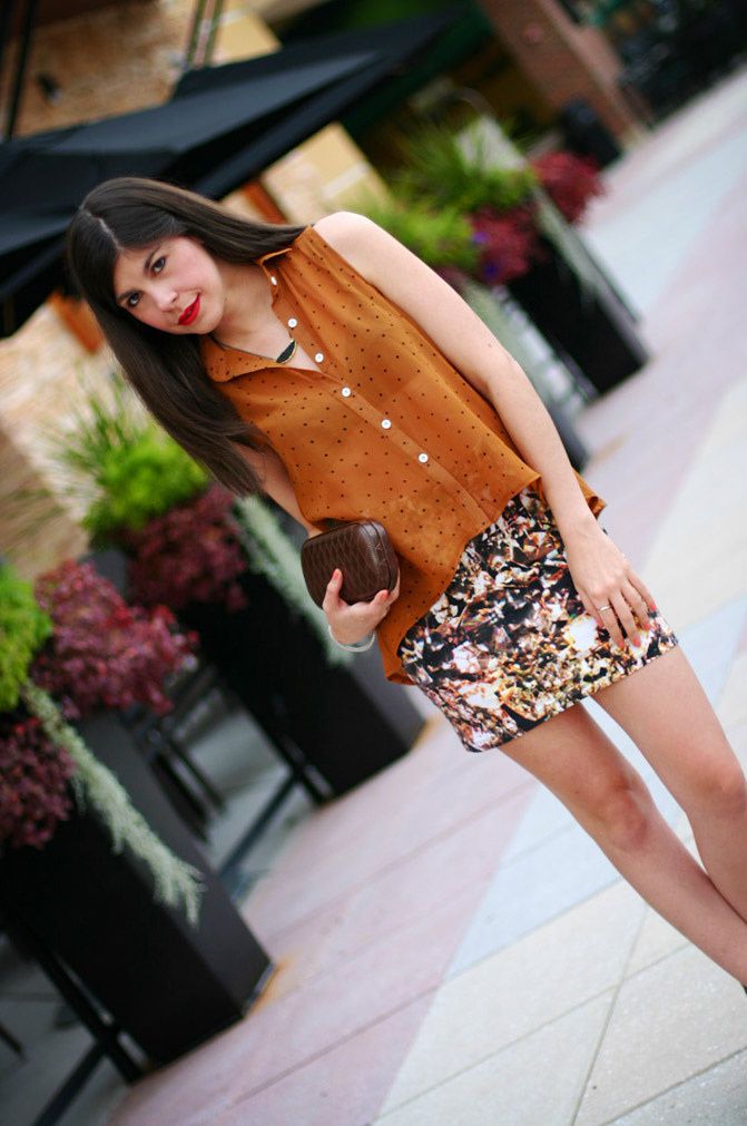 polkadot blouse, high low blouse, fashion outfit, hobo bags, etienne aigner shoes