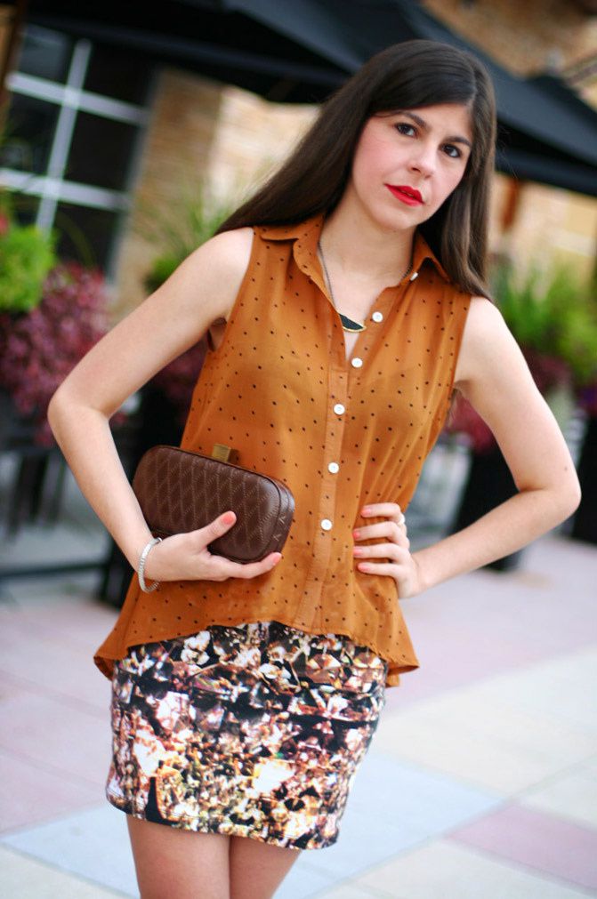 polkadot blouse, high low blouse, fashion outfit, hobo bags, etienne aigner shoes