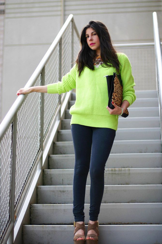 fluo fashion, neon, leopard print