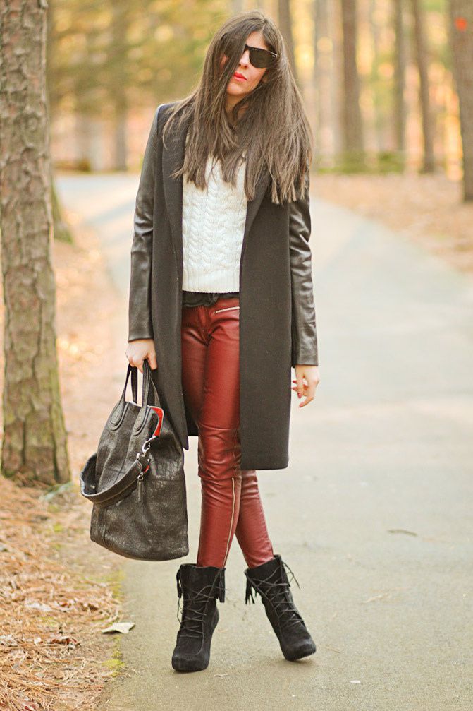 Zara Coat, Fringe and Leather Fashion, Outfit, Fall Fashion
