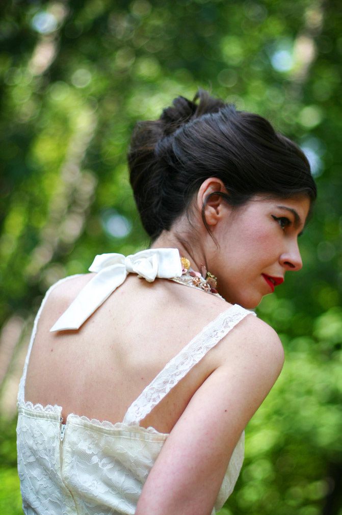 maxi lace dress, alexander wang wedge sandals, statement necklace, audrey hepburn hairstyle