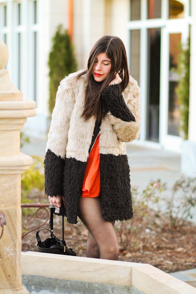 Alexander Wang Diego bag, Ombre Faux Fur coat, Topshop Ambush Boots, Asos, fashion outfit,