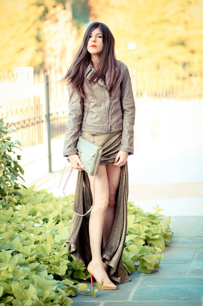 Christian Louboutin Pigalle, Gold Maxi Dress, Rebecca Minkoff MAC bag, Fashion Outfit