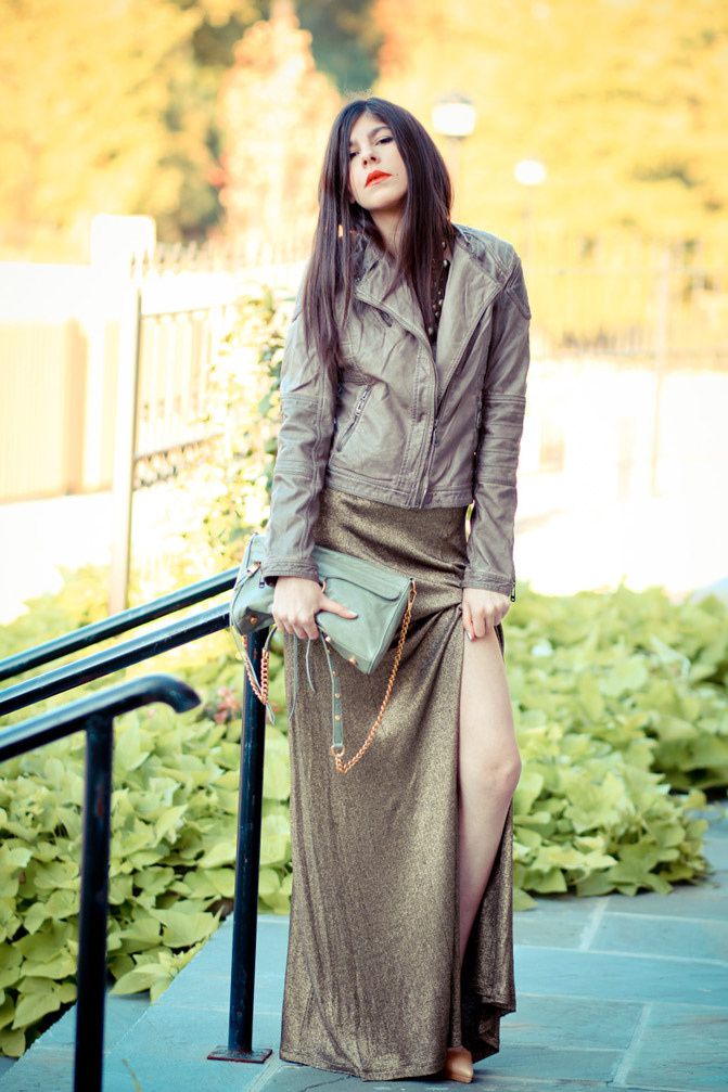 Christian Louboutin Pigalle, Gold Maxi Dress, Rebecca Minkoff MAC bag, Fashion Outfit