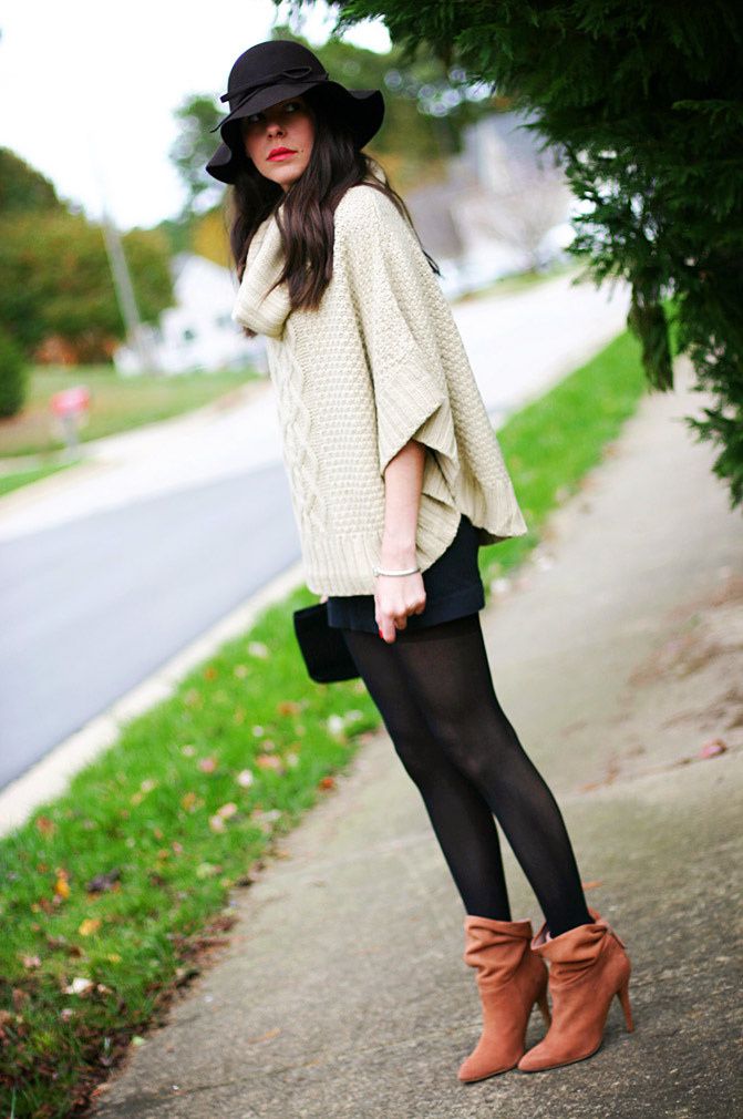 Winter Fashion Outfit, Cowl Neck, Cable Knit, Pull Me Pumps