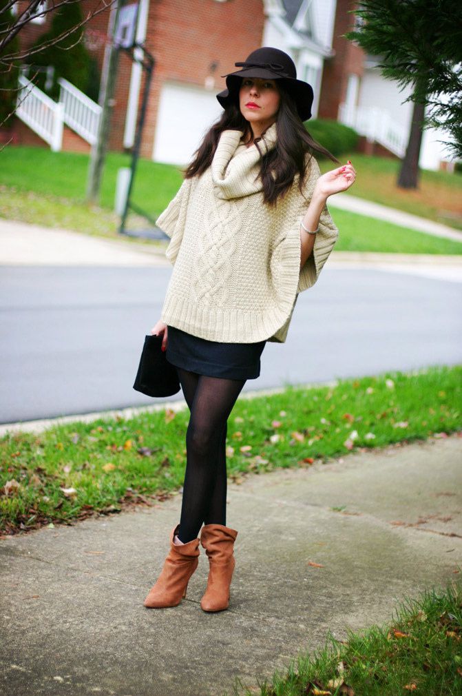 Winter Fashion Outfit, Cowl Neck, Cable Knit, Pull Me Pumps
