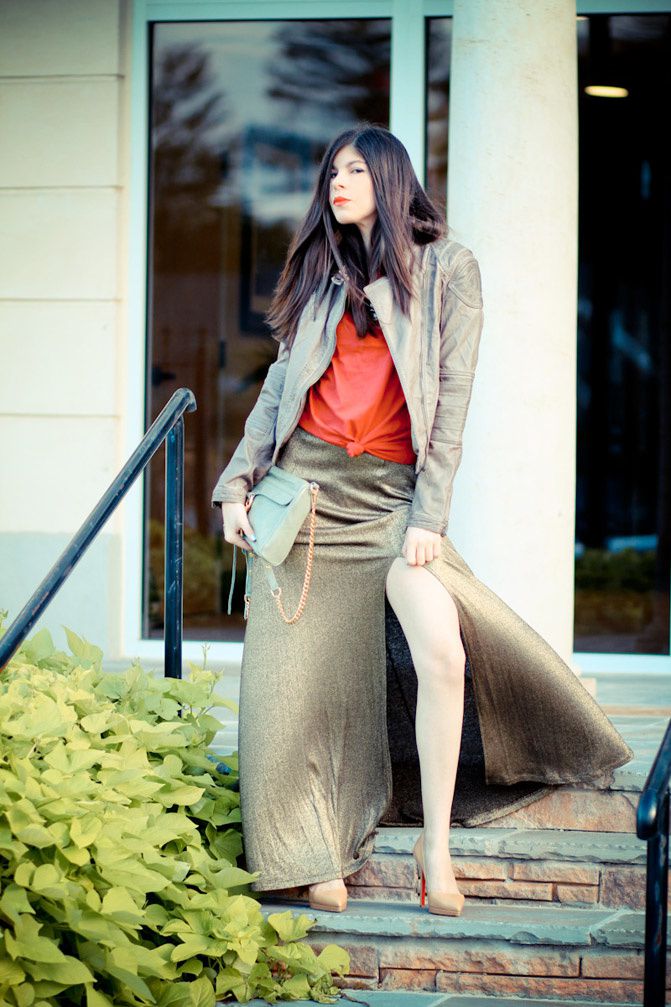gold maxi dress, christian louboutin pigalle heels, fashion outfit, rebecca minkoff mac bag