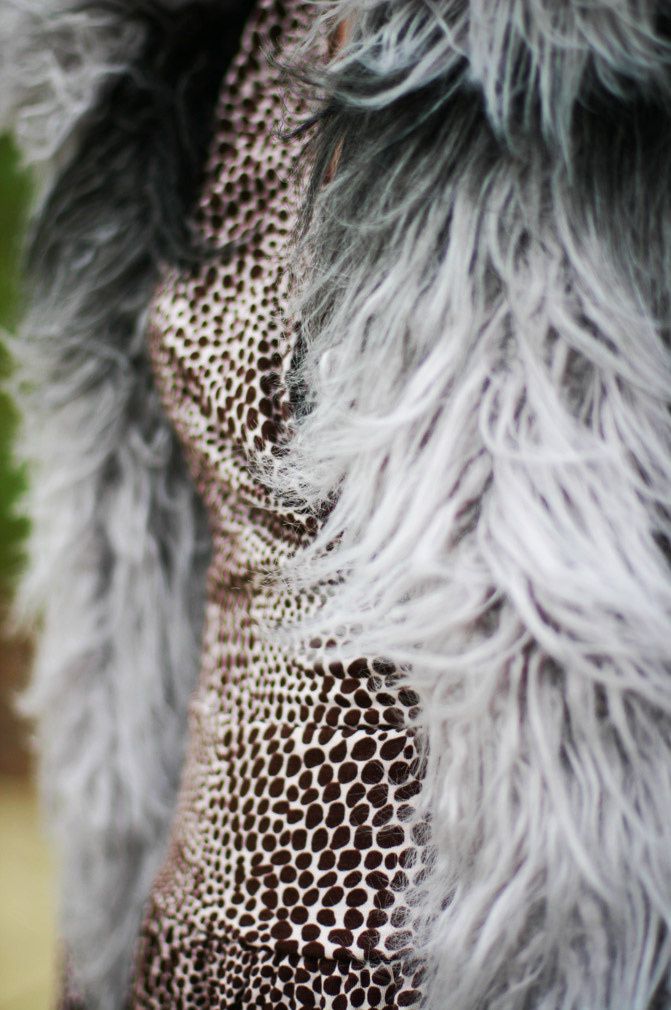 Topshop over the knee boots, dvf wrap dress, la mer collection watch, victoria's secret ombre faux fur vest, fashion
