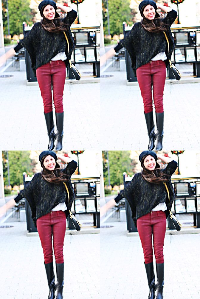 Riding Boots, Asos, Batwing Sweater, Hudson skinny jeans, Fashion Outfit