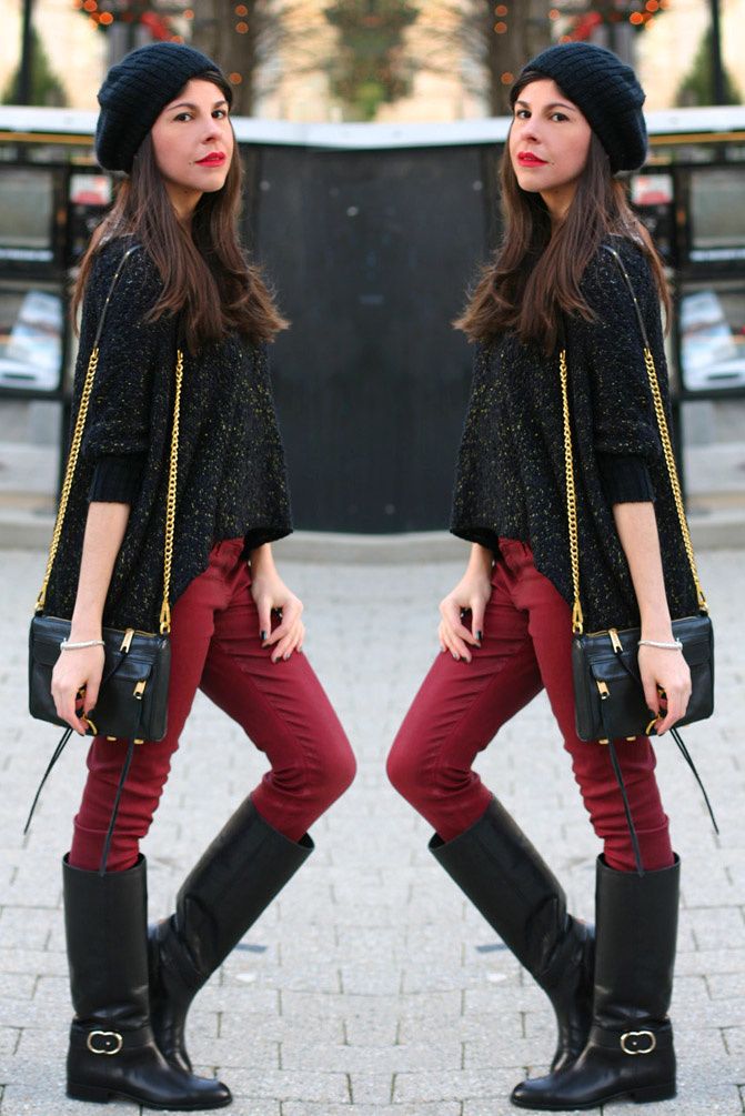 Riding Boots, Asos, Batwing Sweater, Hudson skinny jeans, Fashion Outfit