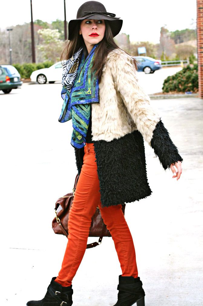 zara ankle boots, zebra scarf, coach sabrina bag, fashion outfit