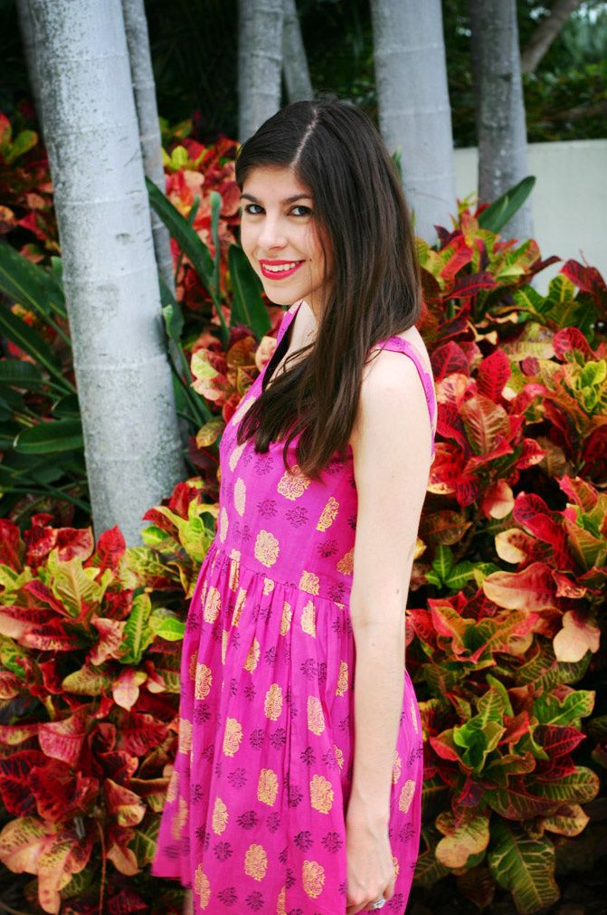 pink peacock print dress, fashion, miami beach, dilido island, wedges, yorkshire terrier puppy, symbology
