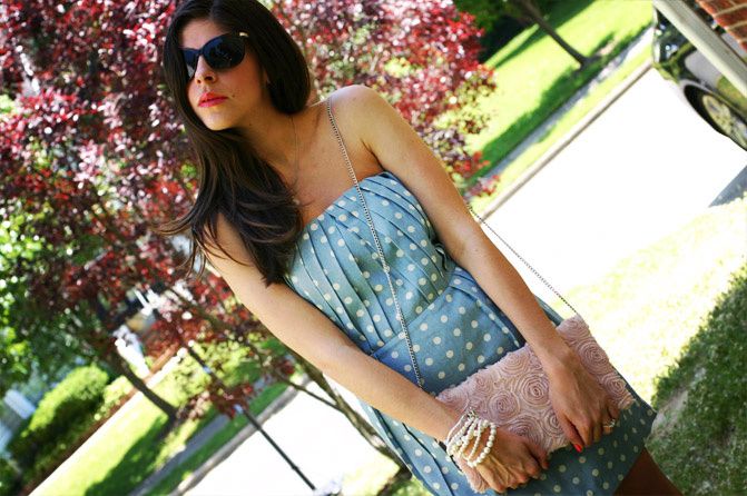 polka dot strapless dress, wedding dress, fashion, line and dot dress, zara white sandals