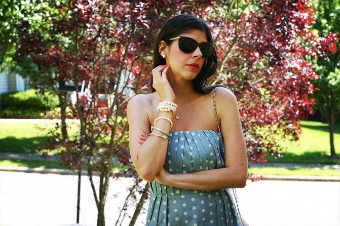 polka dot strapless dress, wedding dress, fashion, line and dot dress, zara white sandals