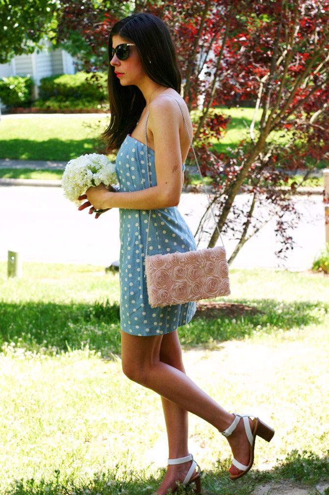 polka dot strapless dress, wedding dress, fashion, line and dot dress, zara white sandals