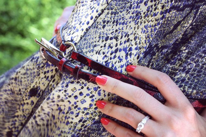 shirt dress, snakeskin print blouse, fashion, sole society, karen walker perfect day sunglasses