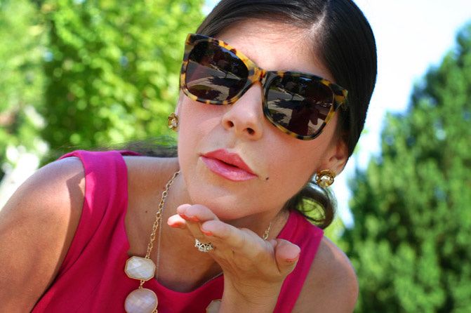 pink body con dress, giveaway, fashion, coral strappy sandals