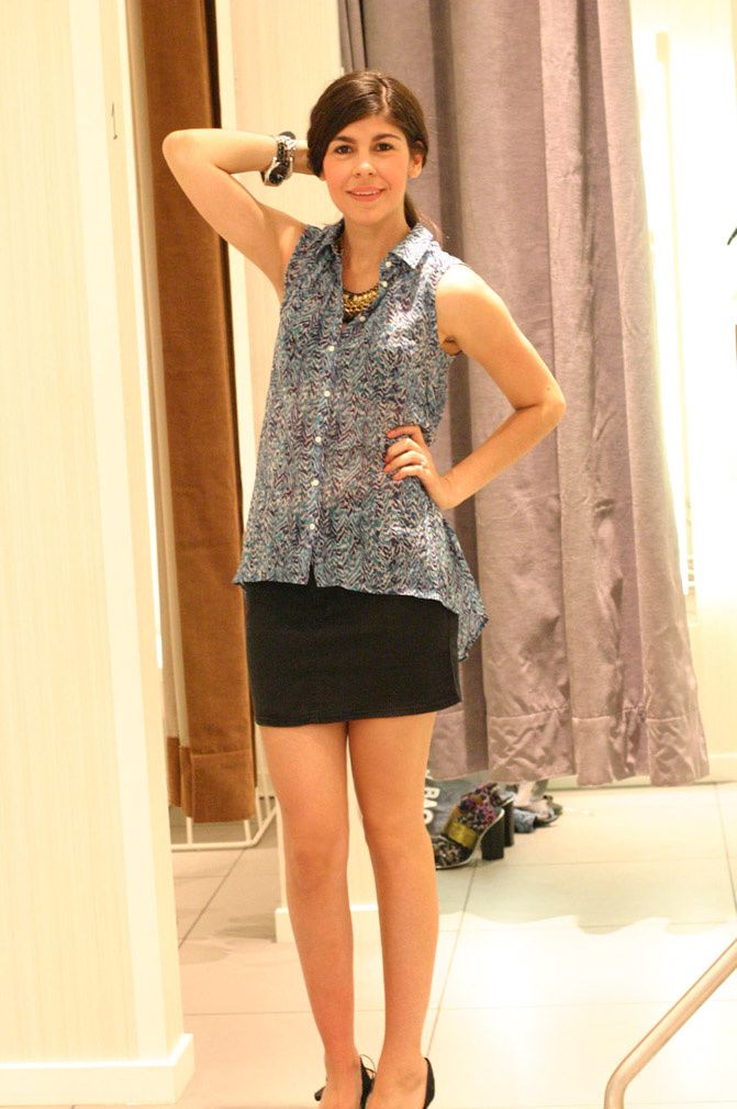 H&M blouse, H&M heels, fashionchalet