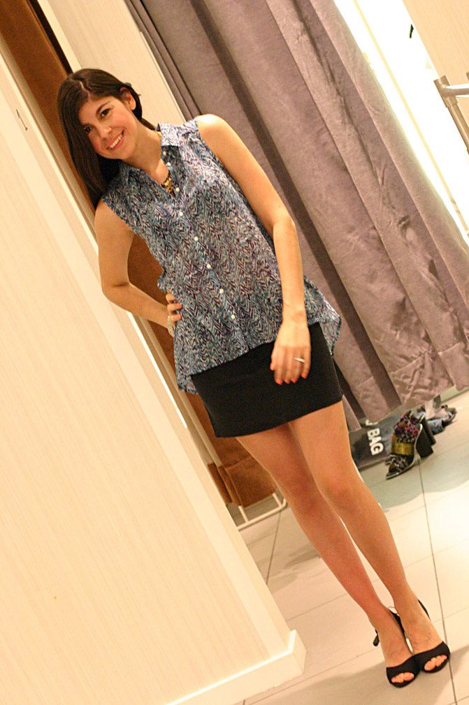 H&M blouse, H&M heels, fashionchalet