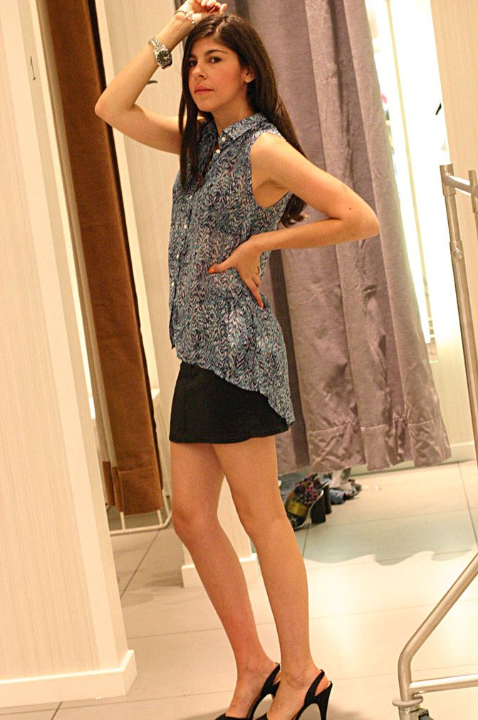 H&M blouse, H&M heels, fashionchalet