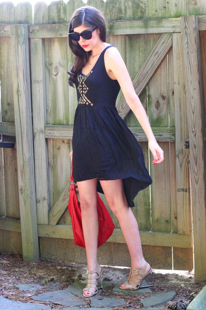 embelished cut out dress by line & dot, hi low trend, fashion, outfit