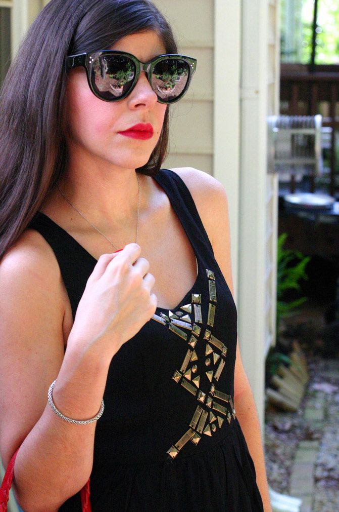 embelished cut out dress by line & dot, hi low trend, fashion, outfit