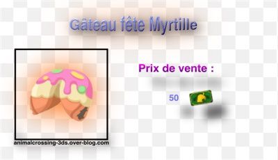 Les gâteaux fêtes Myrtille (18/07/2018) : - Animal Crossing New Leaf