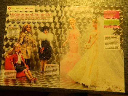Cin tenues "collector" pour les 50 ans de Barbie (Modes et Travaux 04/2009)