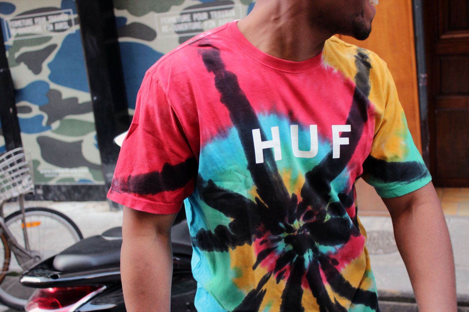 HUF Wash, Bleached & Floral Pocket Tee.