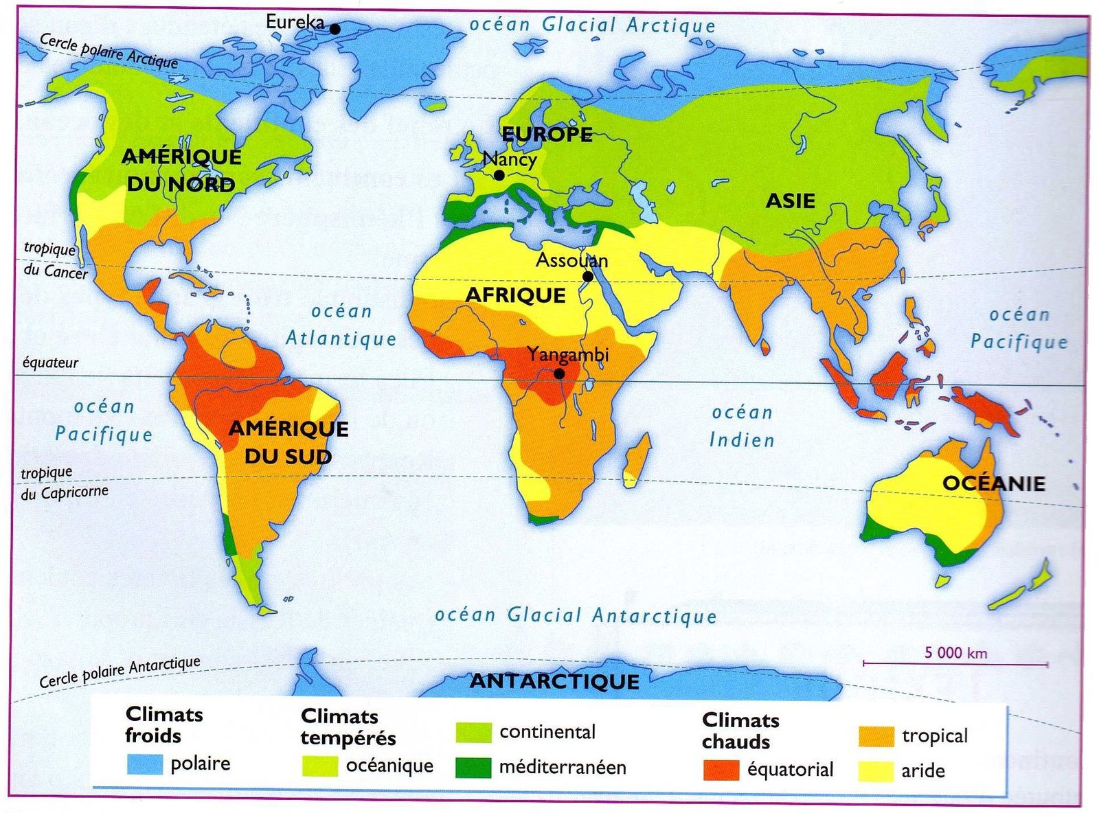 carte du monde climat