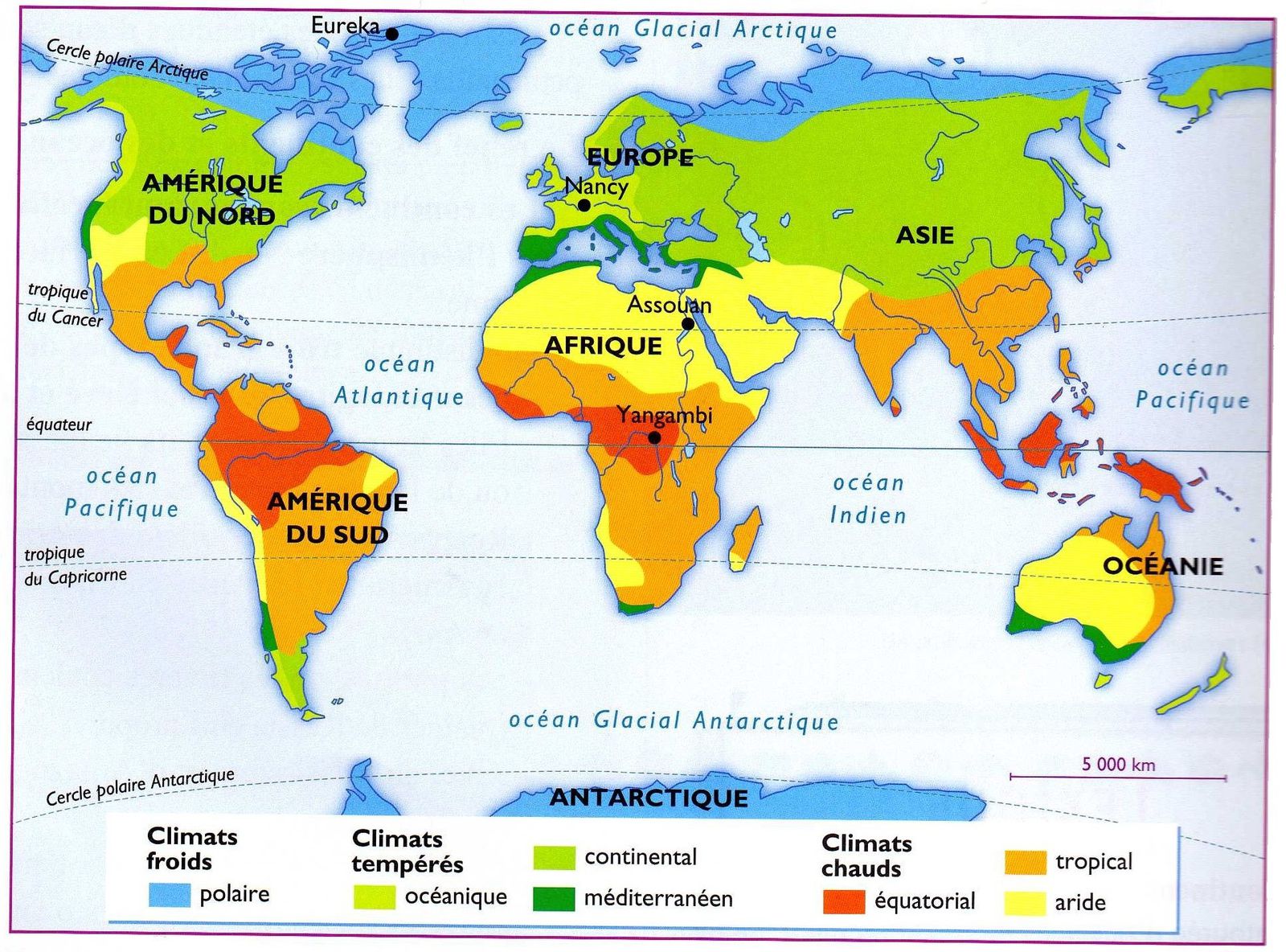 carte du monde des climats