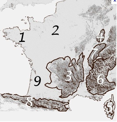 Le relief de la France: carte à compléter - La Classe de Myli Breizh