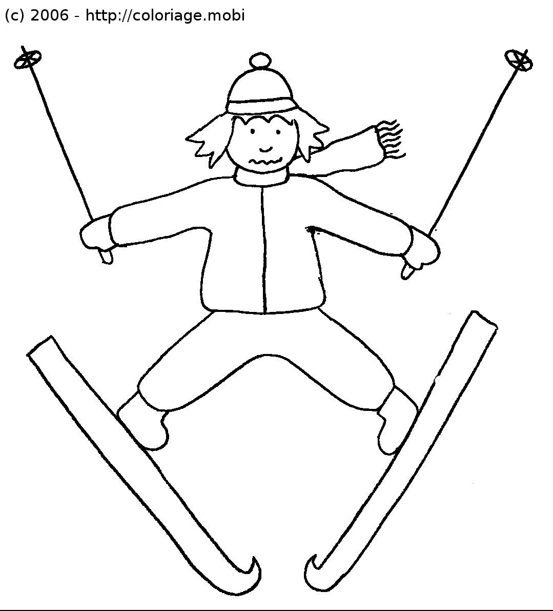 Coloriages sur le ski les sports d hiver pour classe de neige Merci aux auteurs de ces coloriages de
