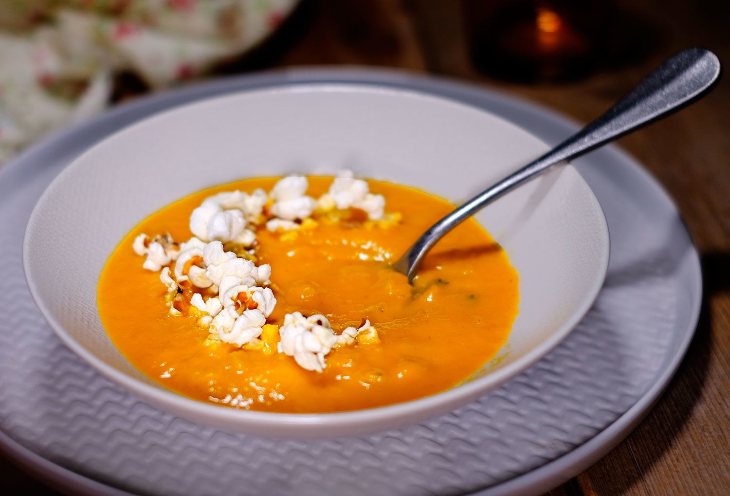 Soupe de potimarron au pop corn - Et si c'était bon...