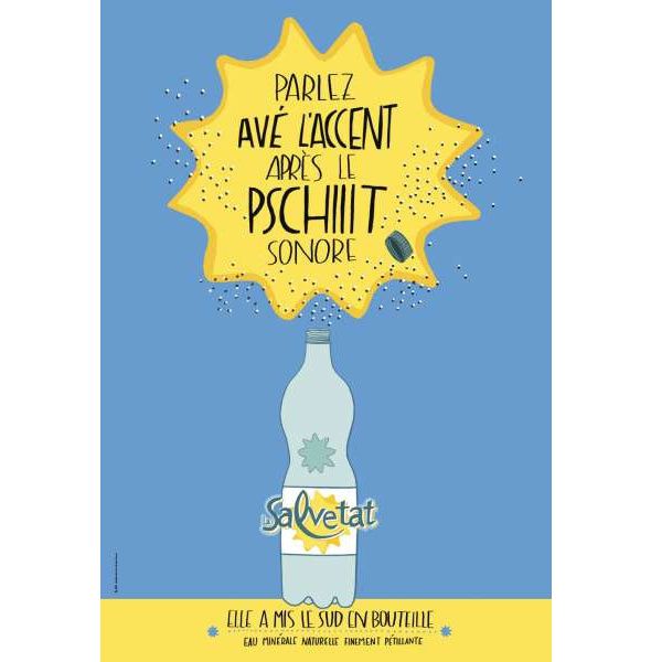 "Elle a mis le sud en bouteille" | Agence : BETC, Paris, France, pour la marque d'eau minérale naturelle pétillante Salvetat (mai 2014)