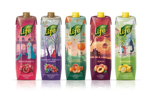 Life Juices - Delta Foods S.A. (jus de fruits) | Design : George Probonas, Athènes, Grèce (juillet 2015)