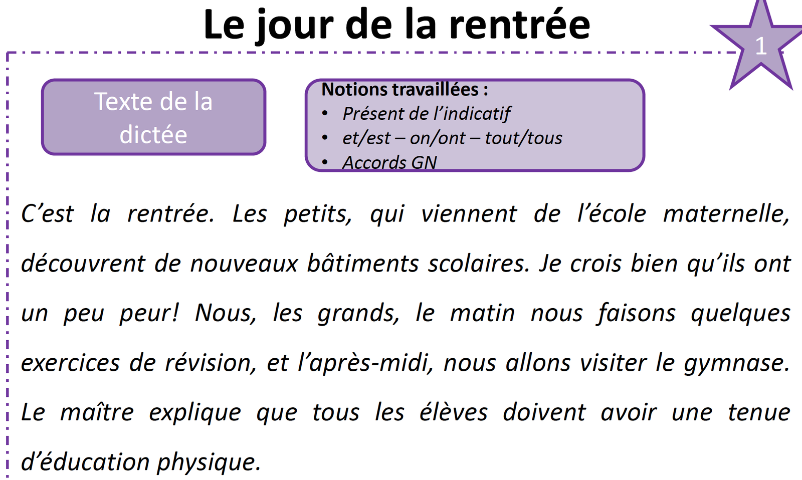 Dictée Préparée Cm1 Avec Liste De Mots Dictée préparée (1) - Le CM1 d'Azal