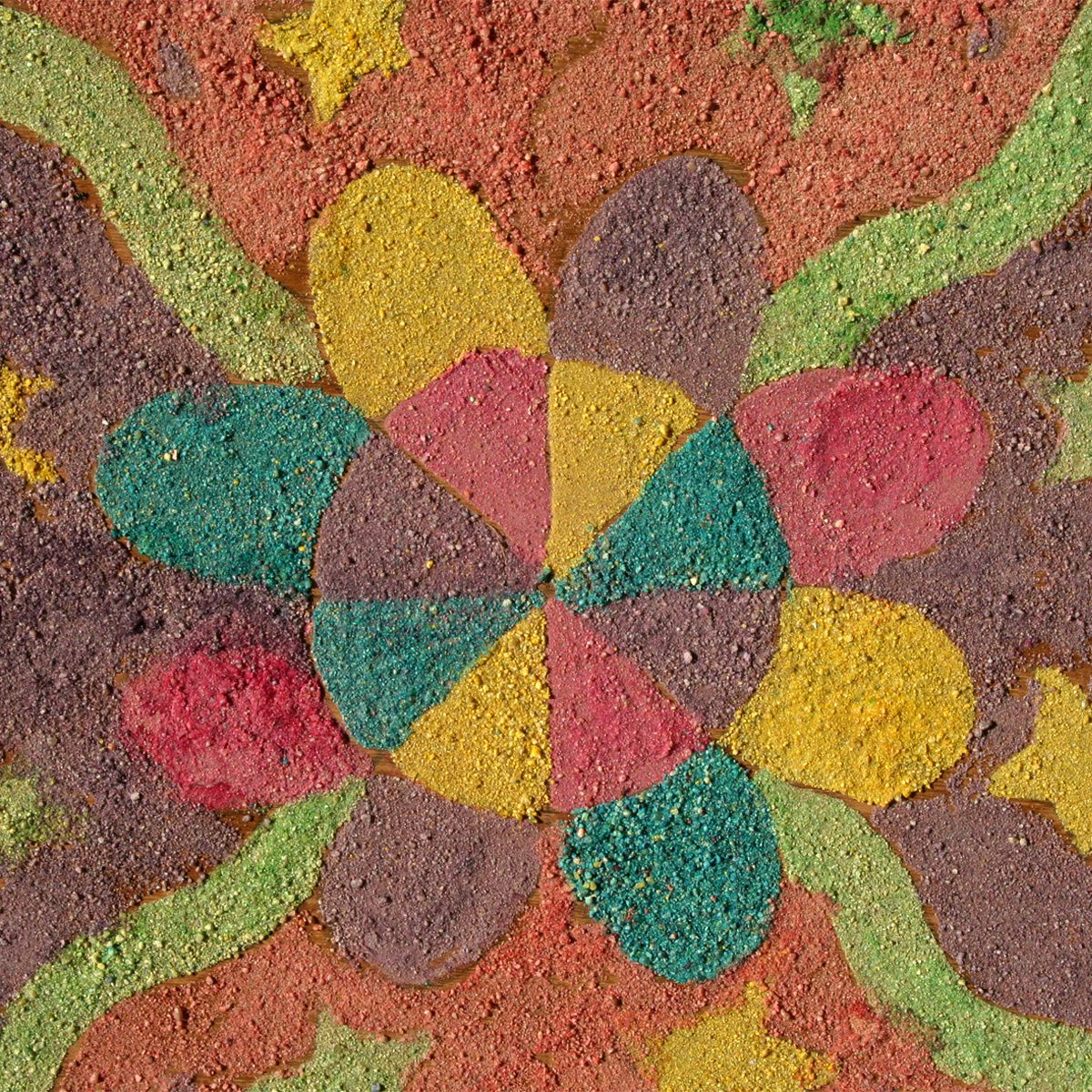 Mandala de sable coloré 