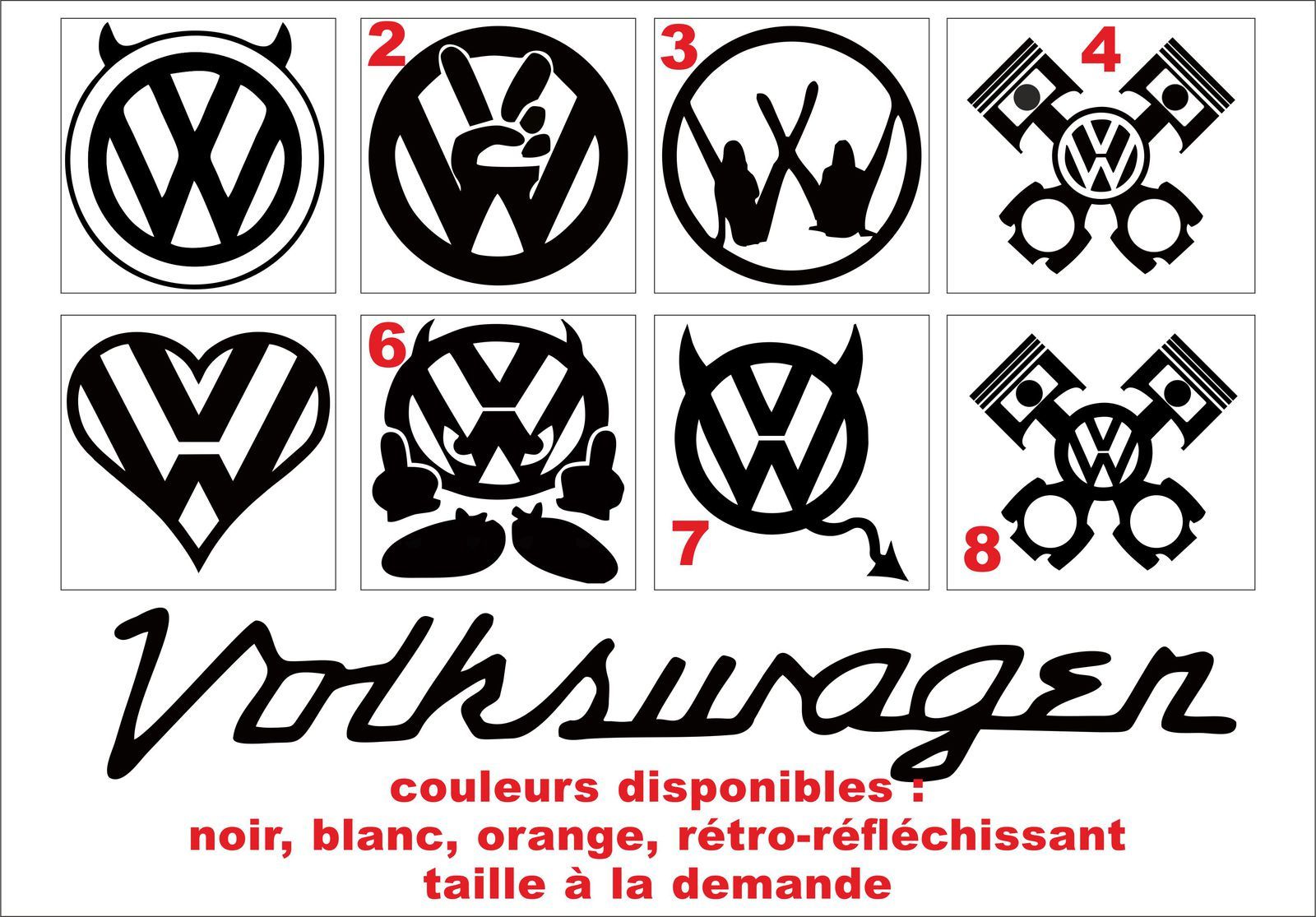Nouvelle gamme de Stickers Volkswagen VW 